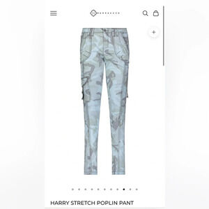 Marrakech for Anthro Harry stretch Poplin pant, SZ 26, Denim camo